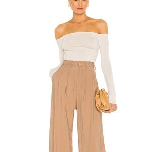 MICHAEL‎ COSTELLO X REVOLVE Jade Off Shoulder Bodysuit Gray Small